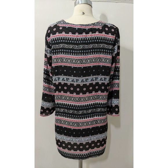 S SMALL New Ann taylor LOFT blouse Tunic Top floral flower multi red blue black - Picture 5 of 9